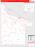 Twin Falls County Wall Map Red Line Style
